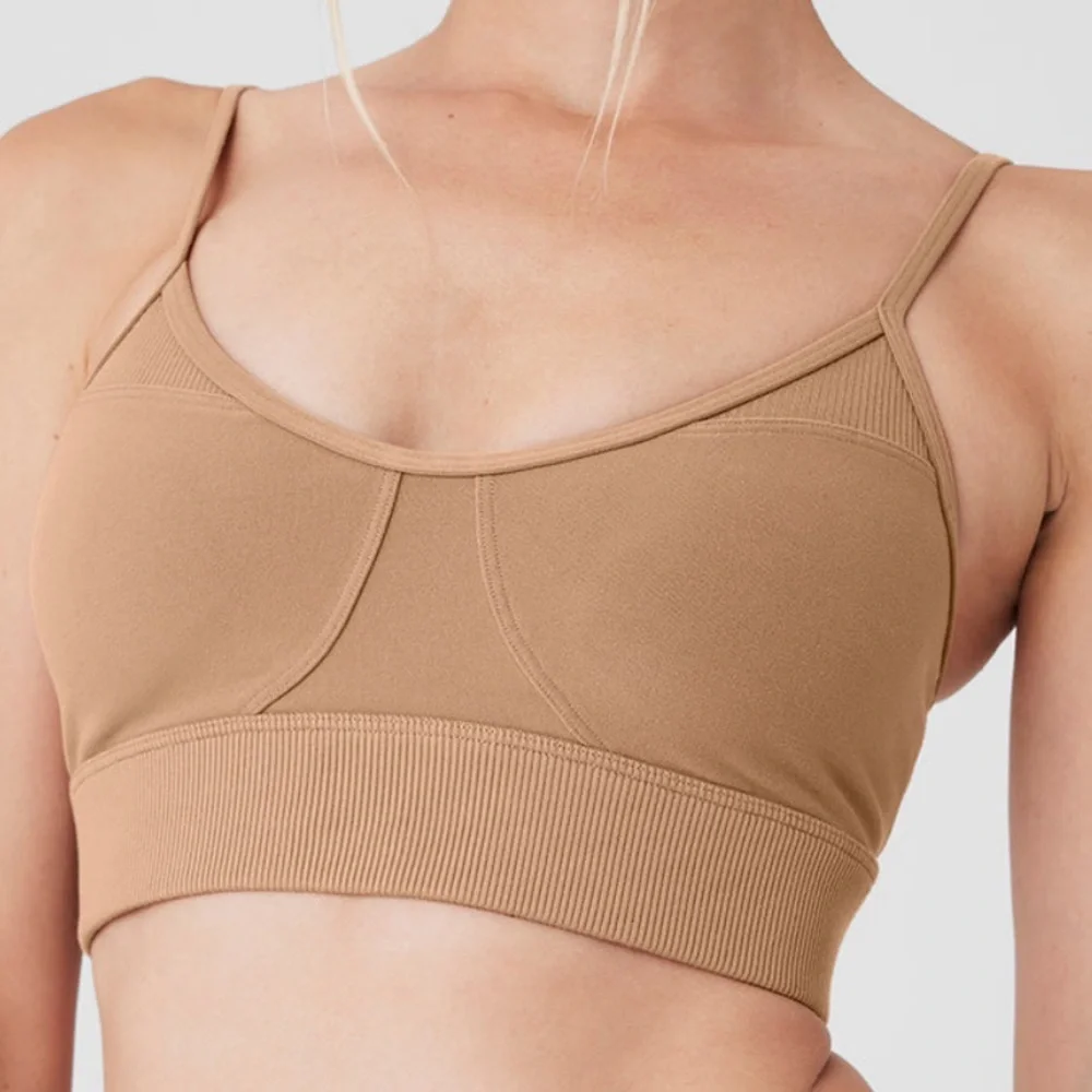 ALO HEAD-START BRA TOASTED ALMOND SIZE SMALL NWT 58